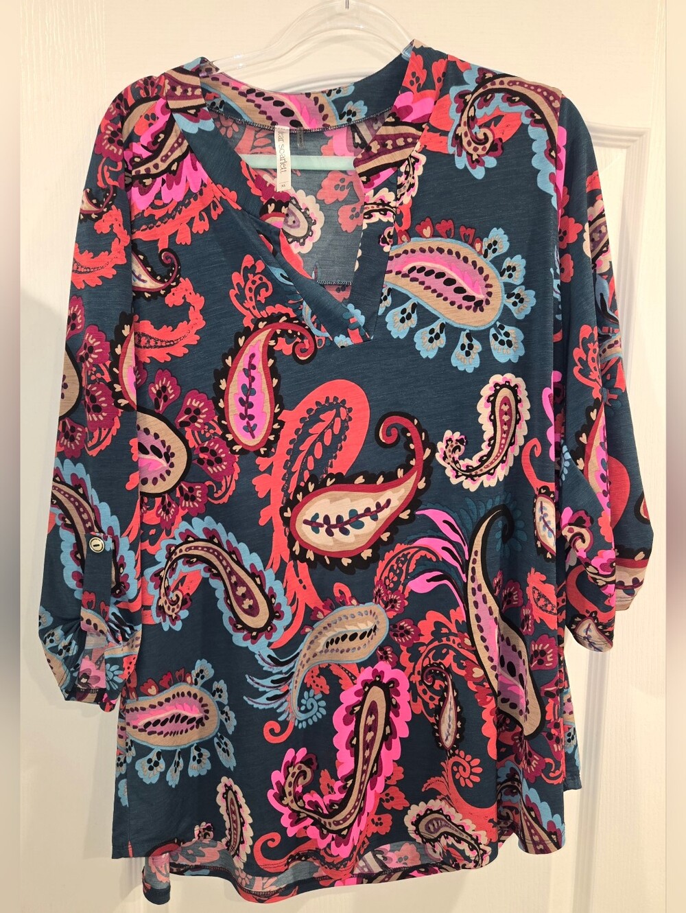 Womens Floral 3/4sleeves Lizzy Style Top Size-XL